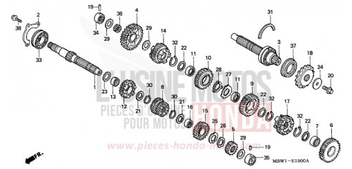 BOITE DE VITESSES CBR600F4 de 2004